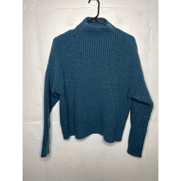GREY by Jason Wu 100% Wool THICK Teal Blue Sweater Size Small Chunky Kint - Picture 1 of 6